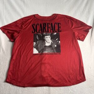 Scarface Universal City Studios‎ Red Baseball Jersey Short Sleeve Men's 5X *